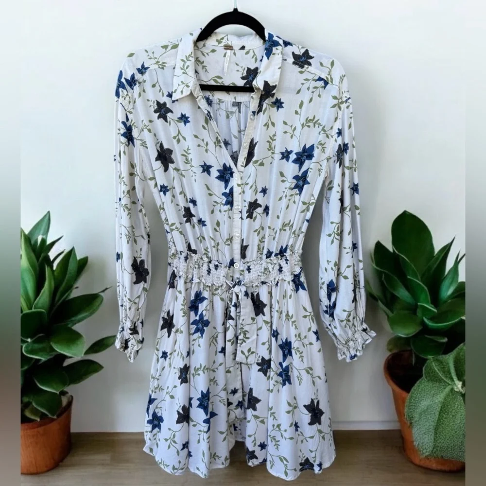Free People Lighten Up Mini Dress in Tea Combo XS